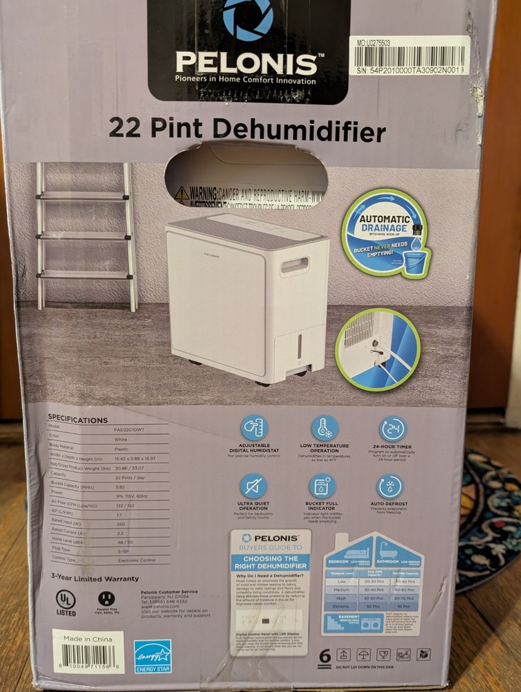 Pelonis 22-Pint Dehumidifier