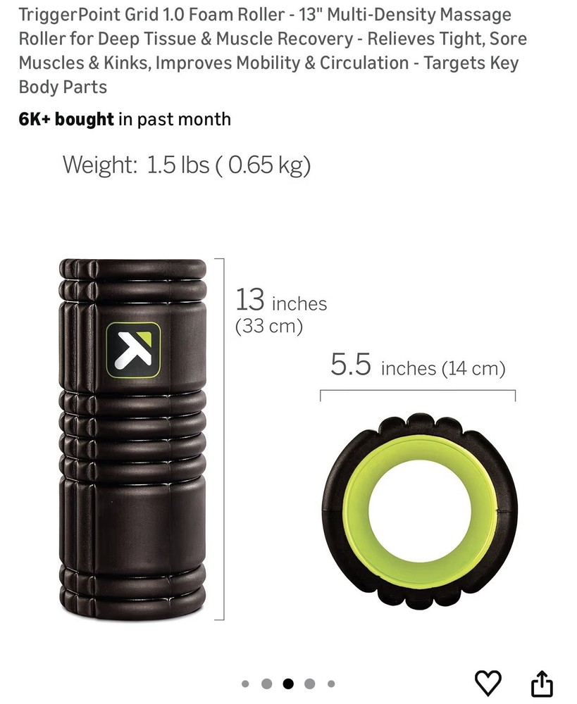 Trigger Point Performance Grid 1.0 Foam Roller Black/Yellow 13" Multi-Density