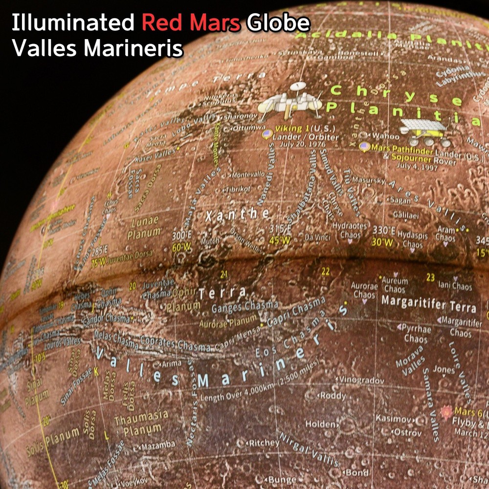 Mapsoft Explorer Illuminated Mars Globe, 24cm/9.5", RI-24, Lamp, Light, LED