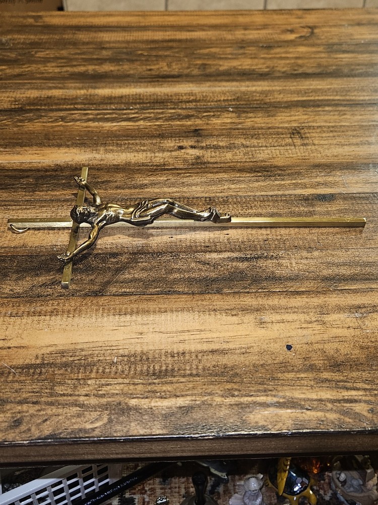 Vintage Solid Brass Crucifix / Cathloic Cross