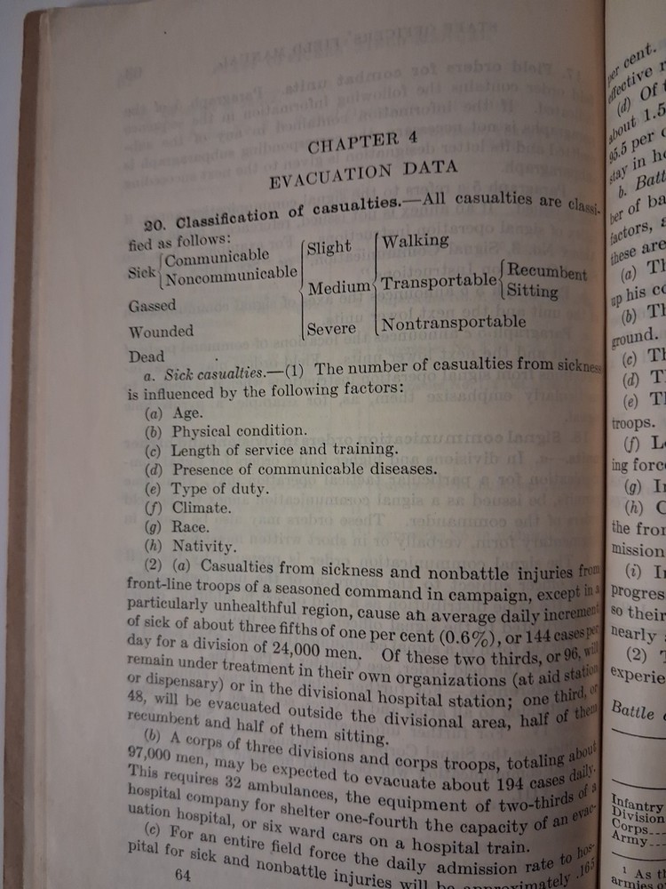 1933 Pre-war STAFF OFFICERS' War DEPARTMENT Technical Logistical Data PART II