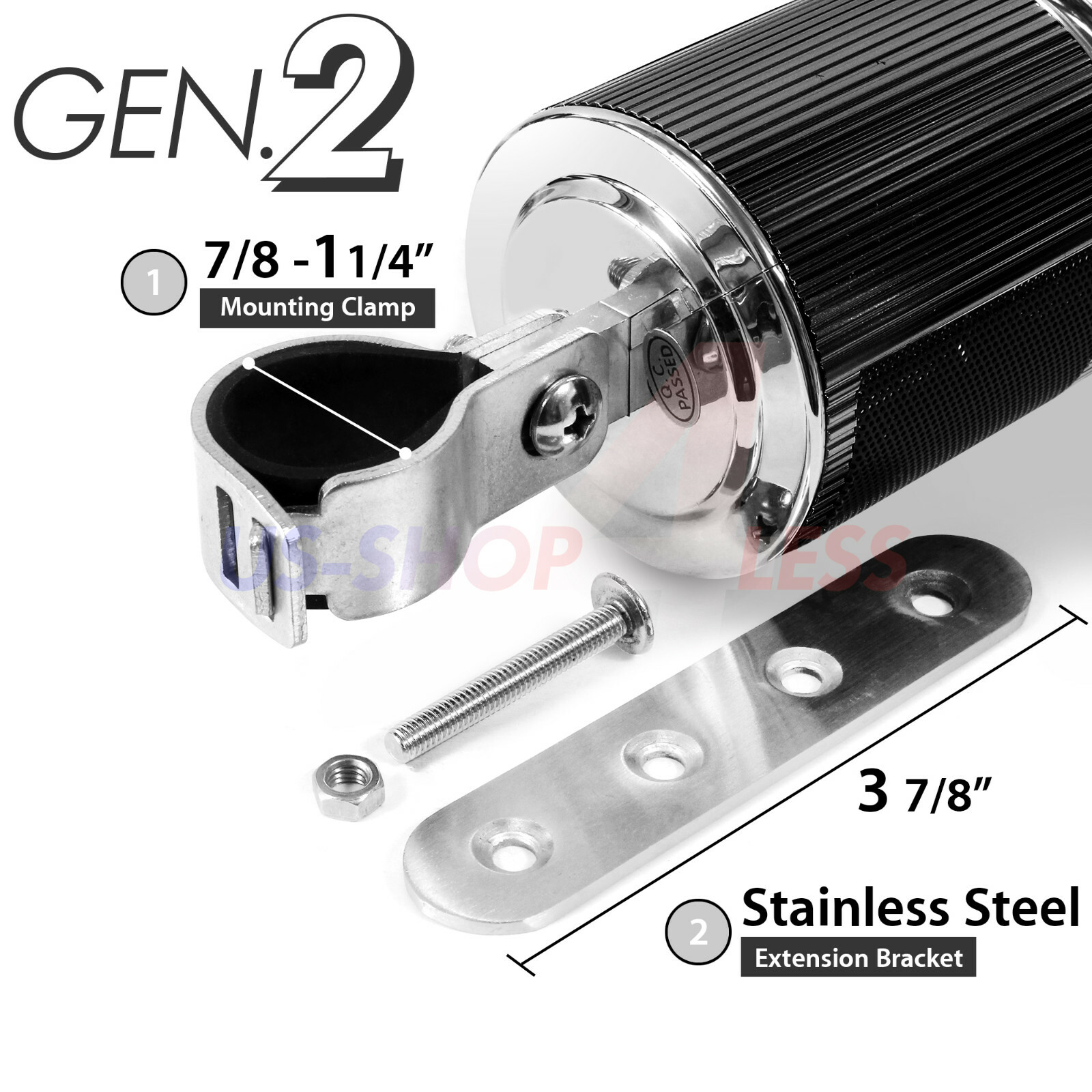 Handlebar Bluetooth Motorcycle Stereo Speaker Audio System MP3 ATV UTV 4Wheeler