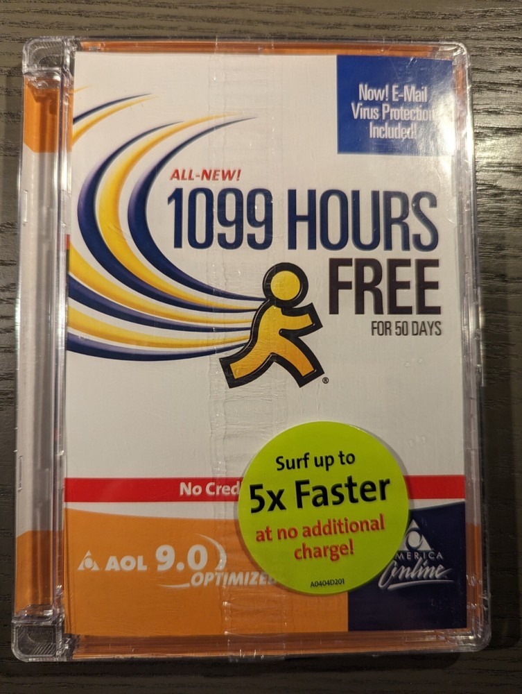 AOL CD-ROM version 9.0 Optimized - Hard Case - Vintage & Sealed