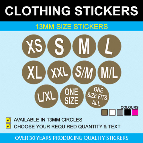 13mm Size Stickers