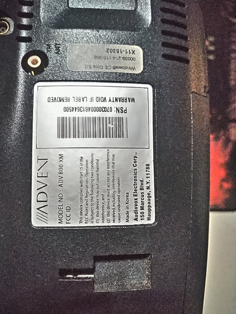 Advent GPS , untested, device only, not complete
