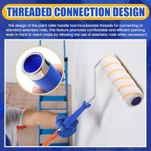 Pack 9 Inch Paint Roller Frame 5 Wire Galvanized Roller Handle Brush 18 Bule