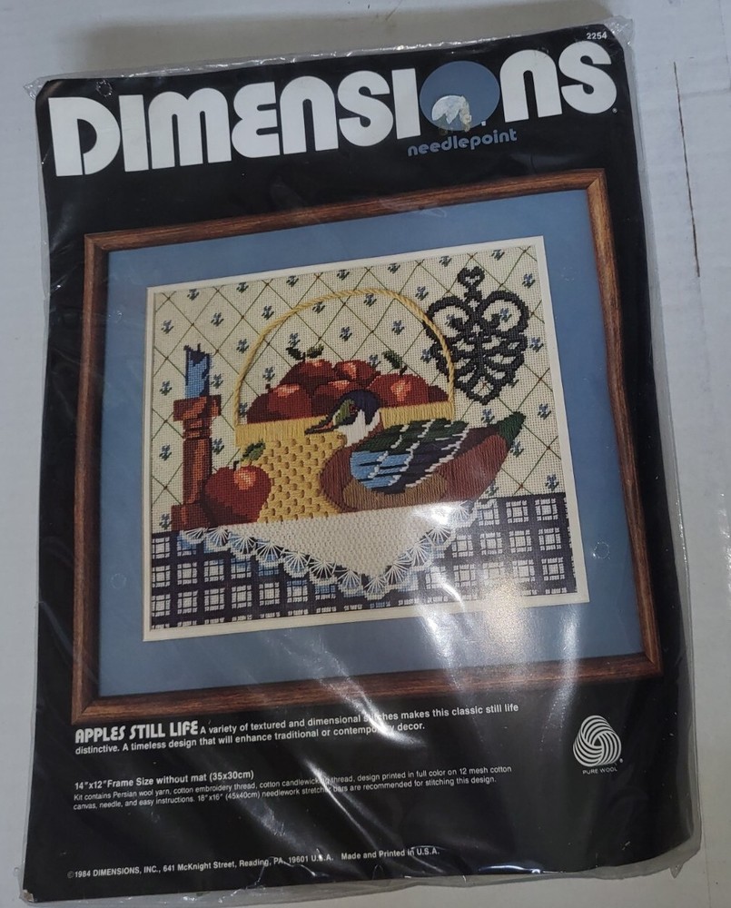 Dimensions Needlepoint Kit Apples Still Life Persian Wool