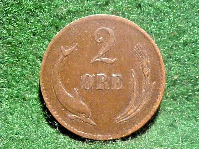 DENMARK. 2 ORE 1874. CHRISTIAN IX.