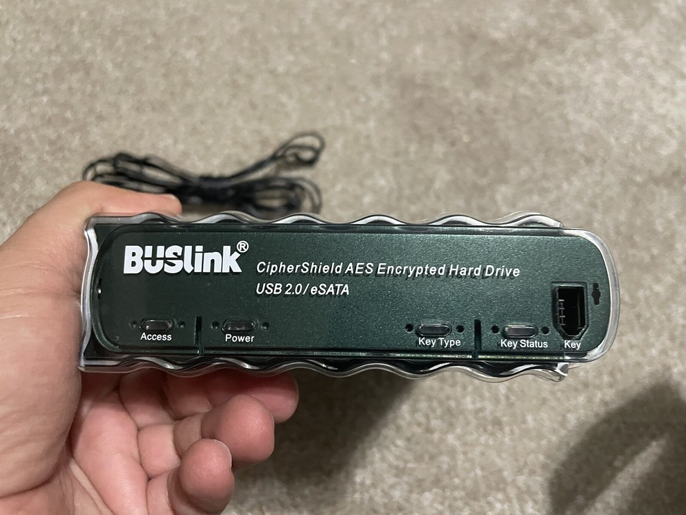 BUSLINK CipherShield AES Encrypted Hard Drive USB 2.0/ eSATA Access UNTESTED
