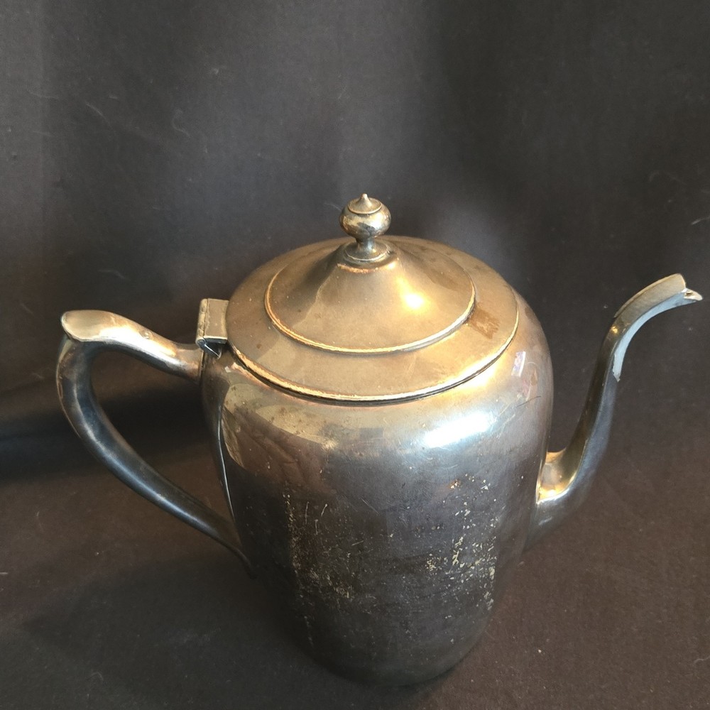 Crown Silver Co Silverplate Teapot Post-1940 Antique Silver-Plated
