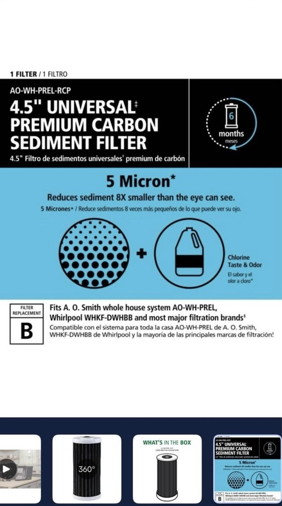 A.O. Smith 6month Whole House Replacement Filter