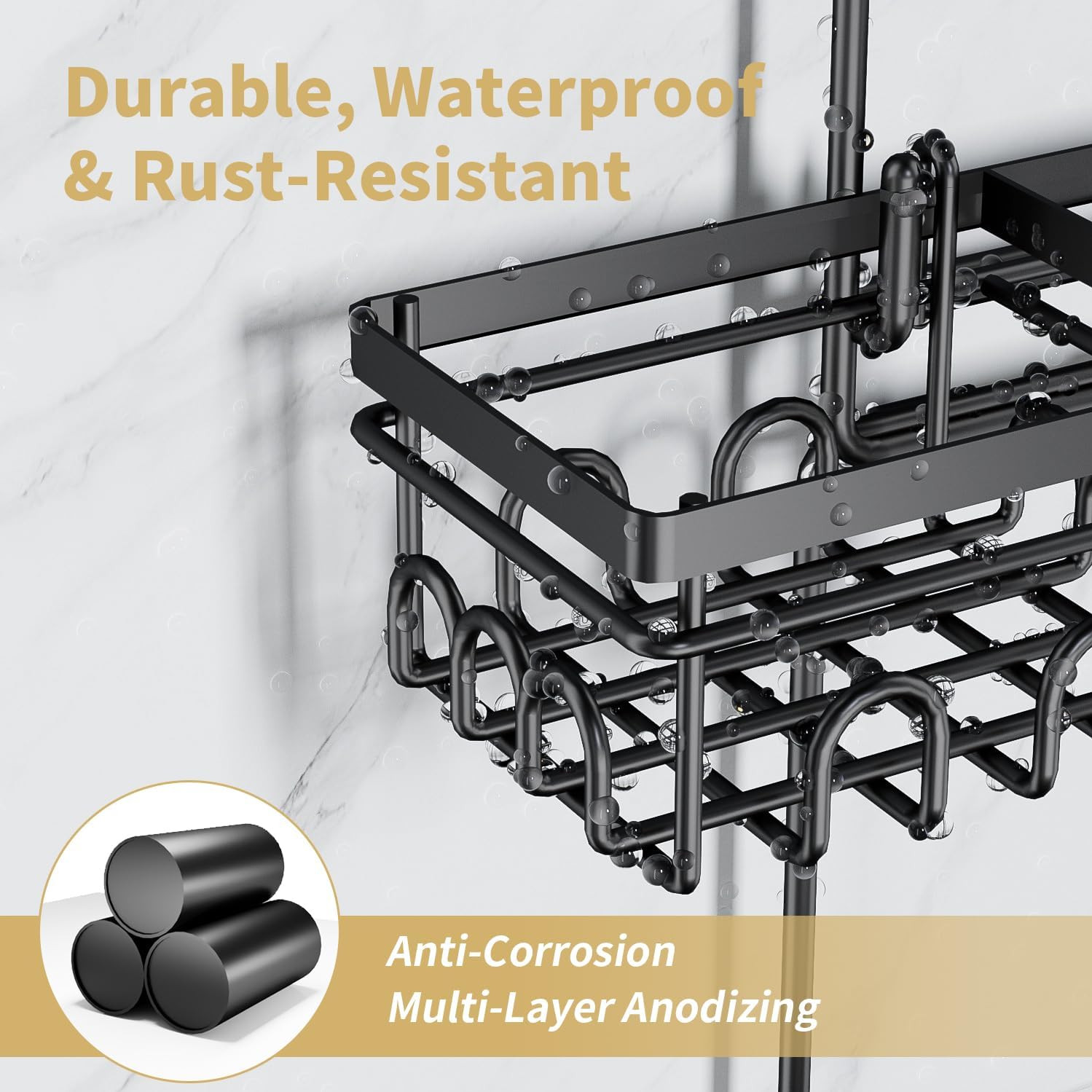 Shower Caddy Hanging for Handheld Showerheads, Rustproof Hanging Shower