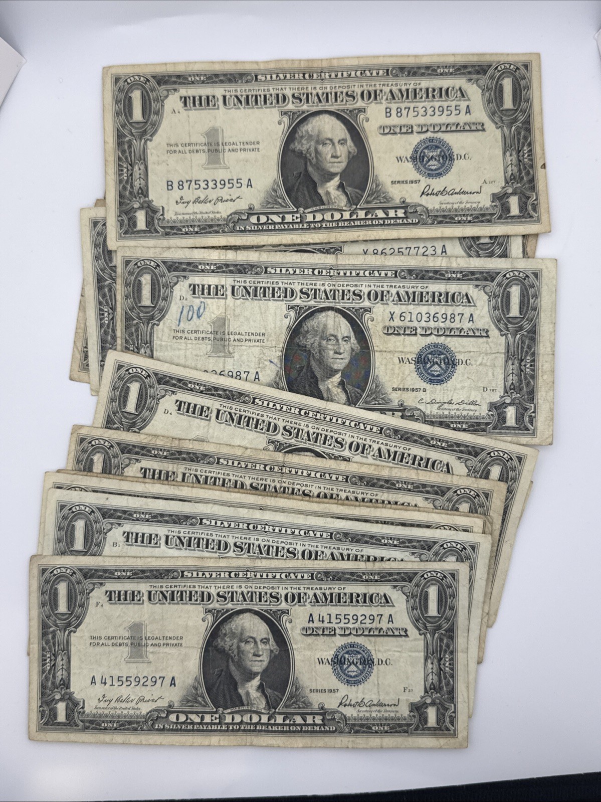 1957 One Dollar Note $1 Silver Certificate - Blue Seal Currency