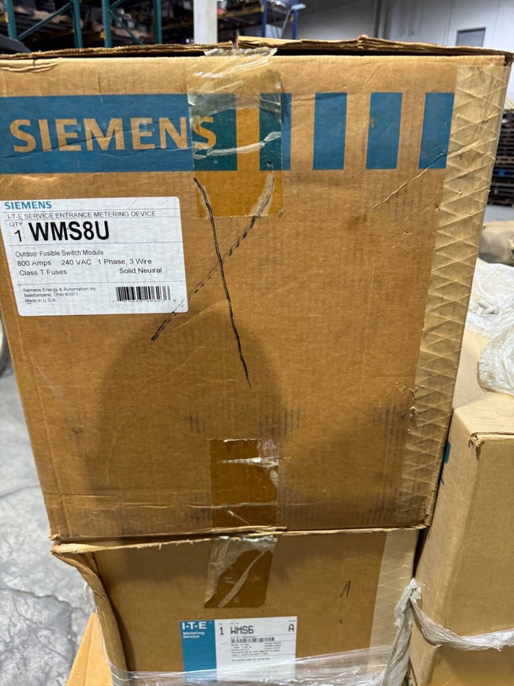 SIEMENS METER STACK MODULE WMTB84U 800 AMP 3 PHASE TAPBOX TAP BOX 240V WMTB8U
