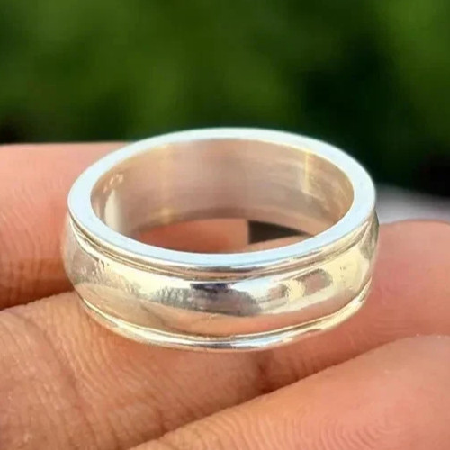 925 Sterling Silver, Solid Silver, Band Ring, Modern yet Ethnic Look, Spinner