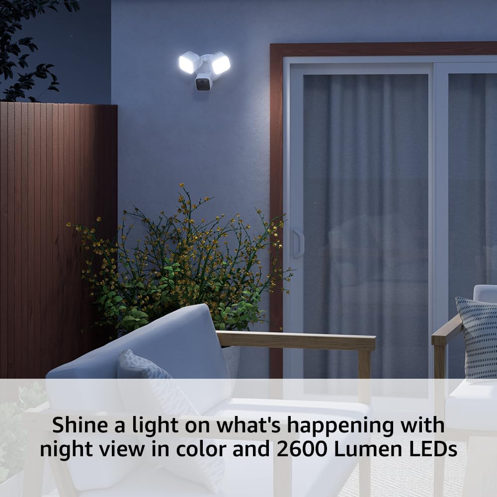 Wired Floodlight Camera, Smart Security Camera, 2600 Lumens, HD Live View, Enhan