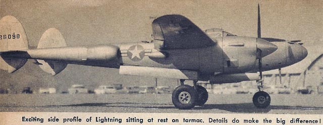 Lockheed P-38J Lightning 52" Wingspan Control Line Model Airplane Short Kit