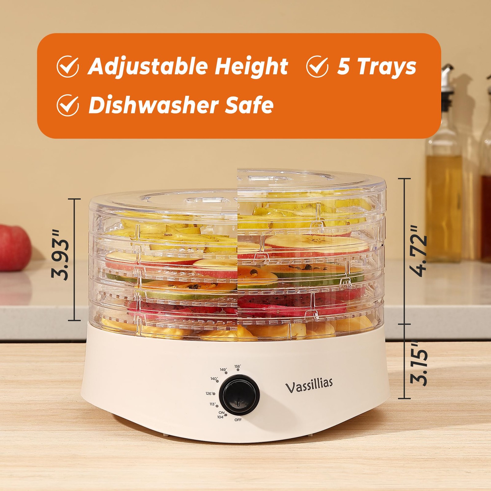 Small Food Dehydrator Dryer - Dehydrator for Healthy Food, Meat, Jerky, Fruit...