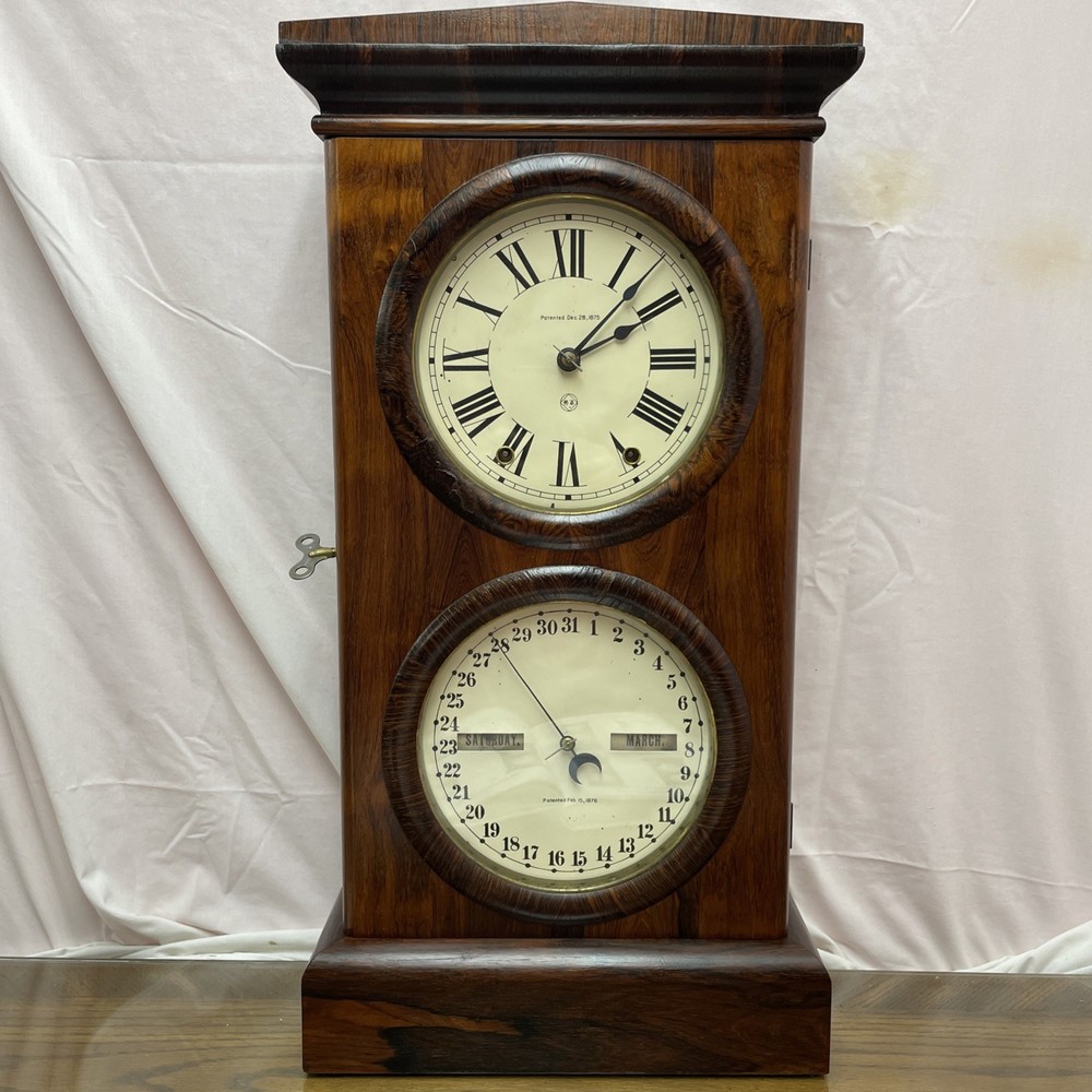 Seth Thomas 1875 parlor #3 Double Dial Calander Clock Very Nice Clean Clock ￼