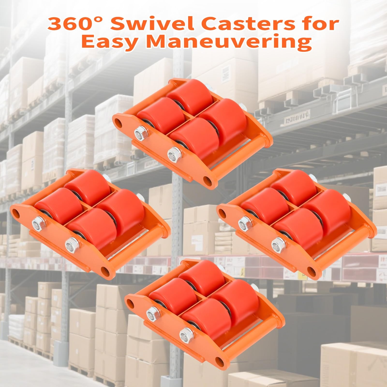 4PCS Machinery Mover 8T/17637lb Heavy Duty Machine Dolly Equipment Roller Skates