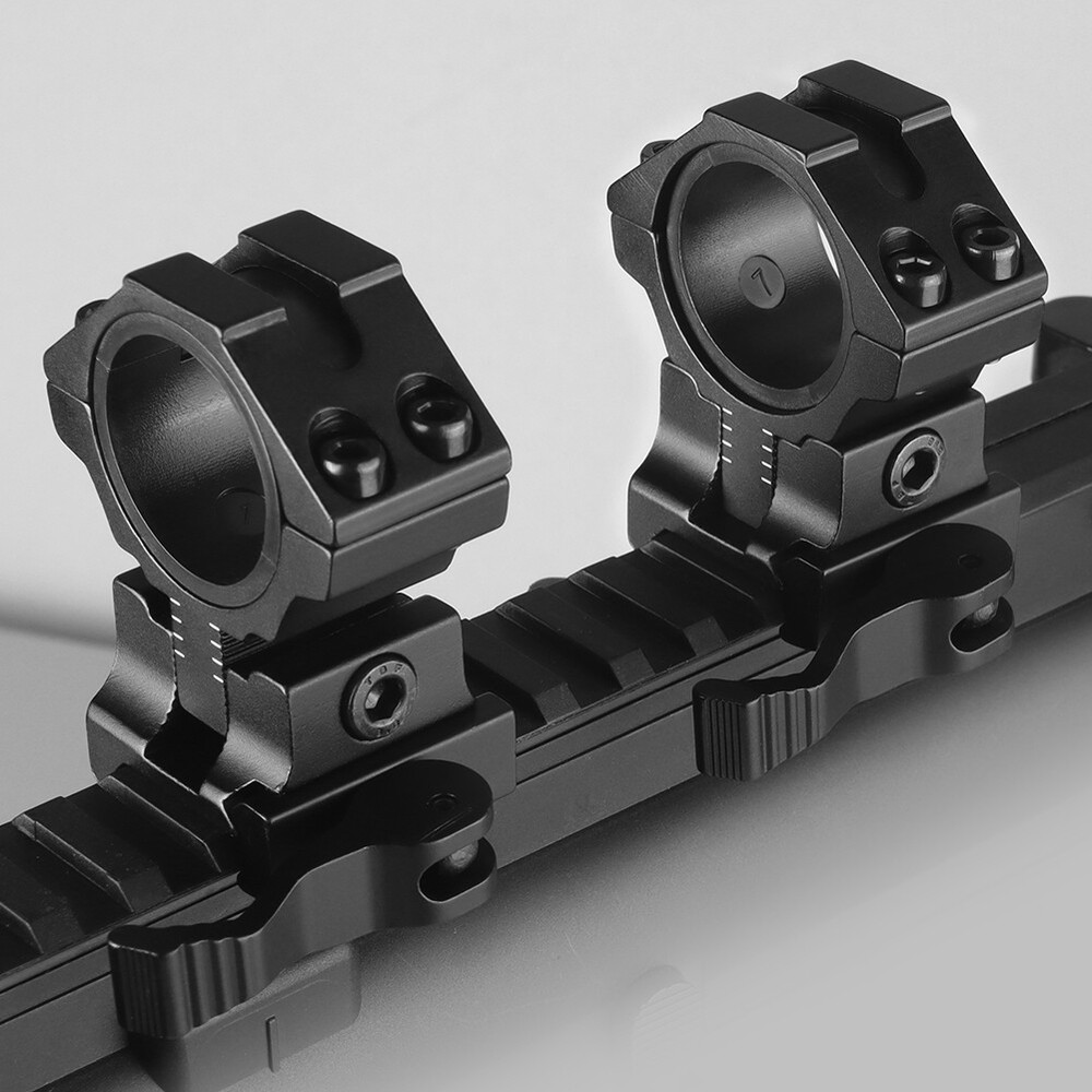 2Pack Adjustable Height Scope Ring 25.4mm/30mm for 20mm Dovetail Rail Riser Base
