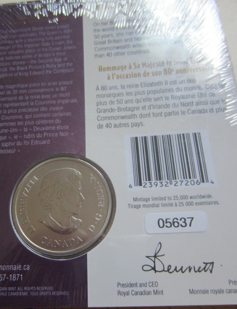2006 Queen 80th Birthday Mint Set (UNC. Colored Quarter RJ)