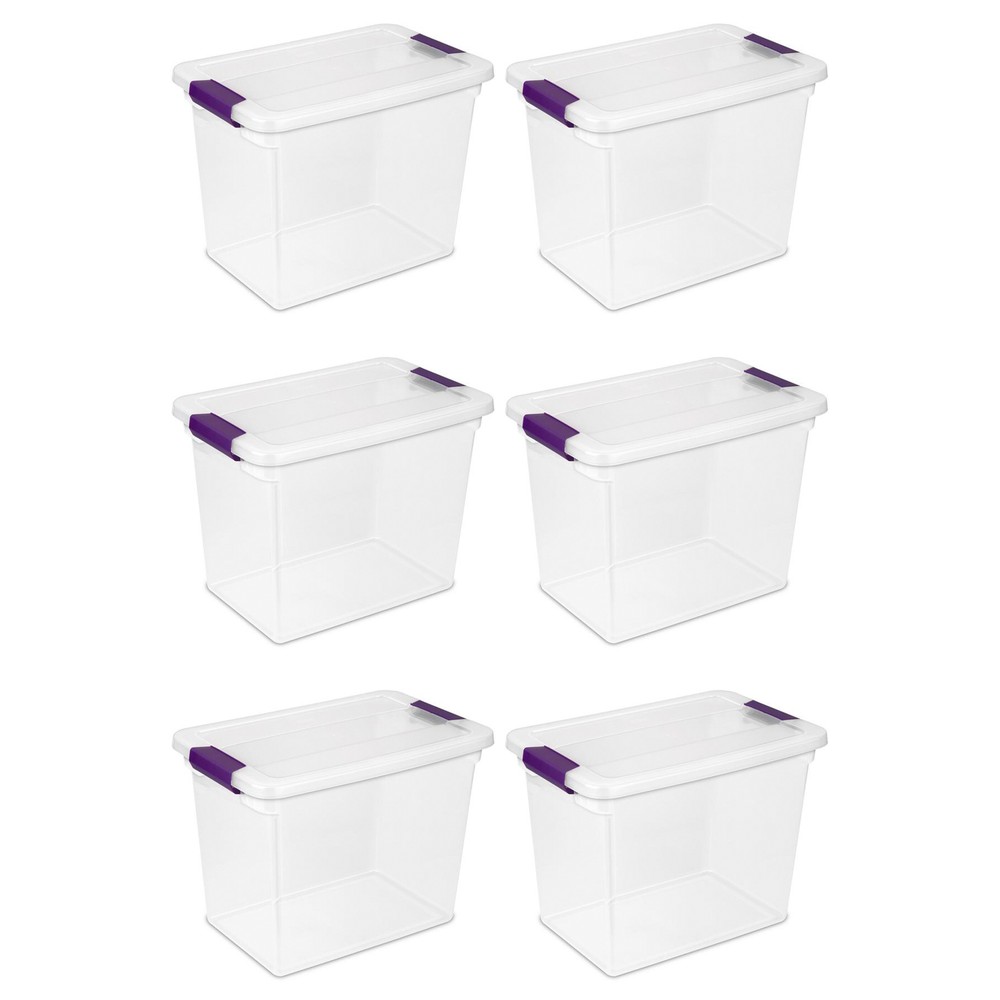 Sterilite 27 Quart ClearView Clear Plastic Stacking Storage Container (6 Pack)