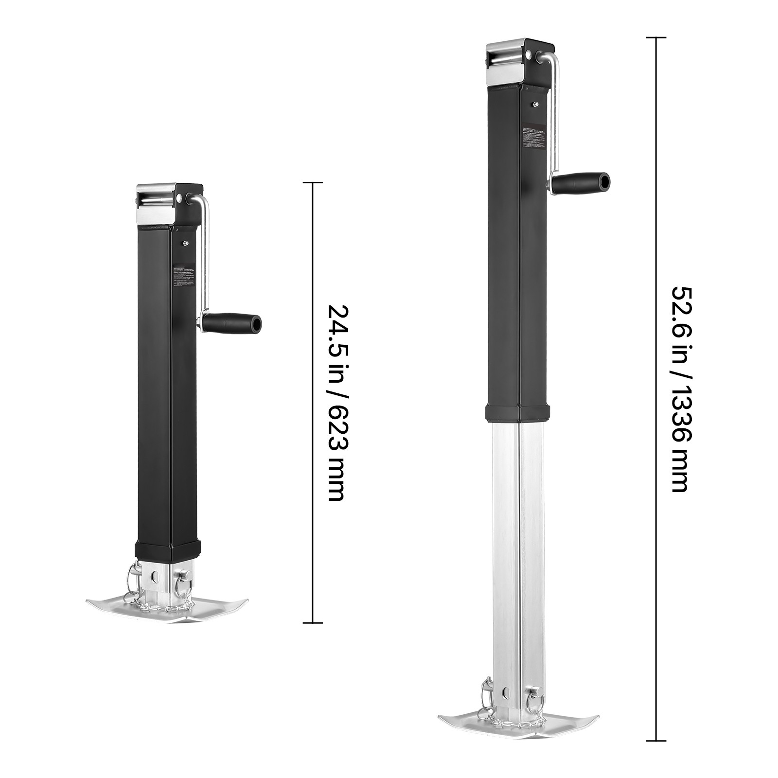 Trailer Jack Weld-on Pipe Mount Swivel Trailer Jack 8000 lbs 15" Travel