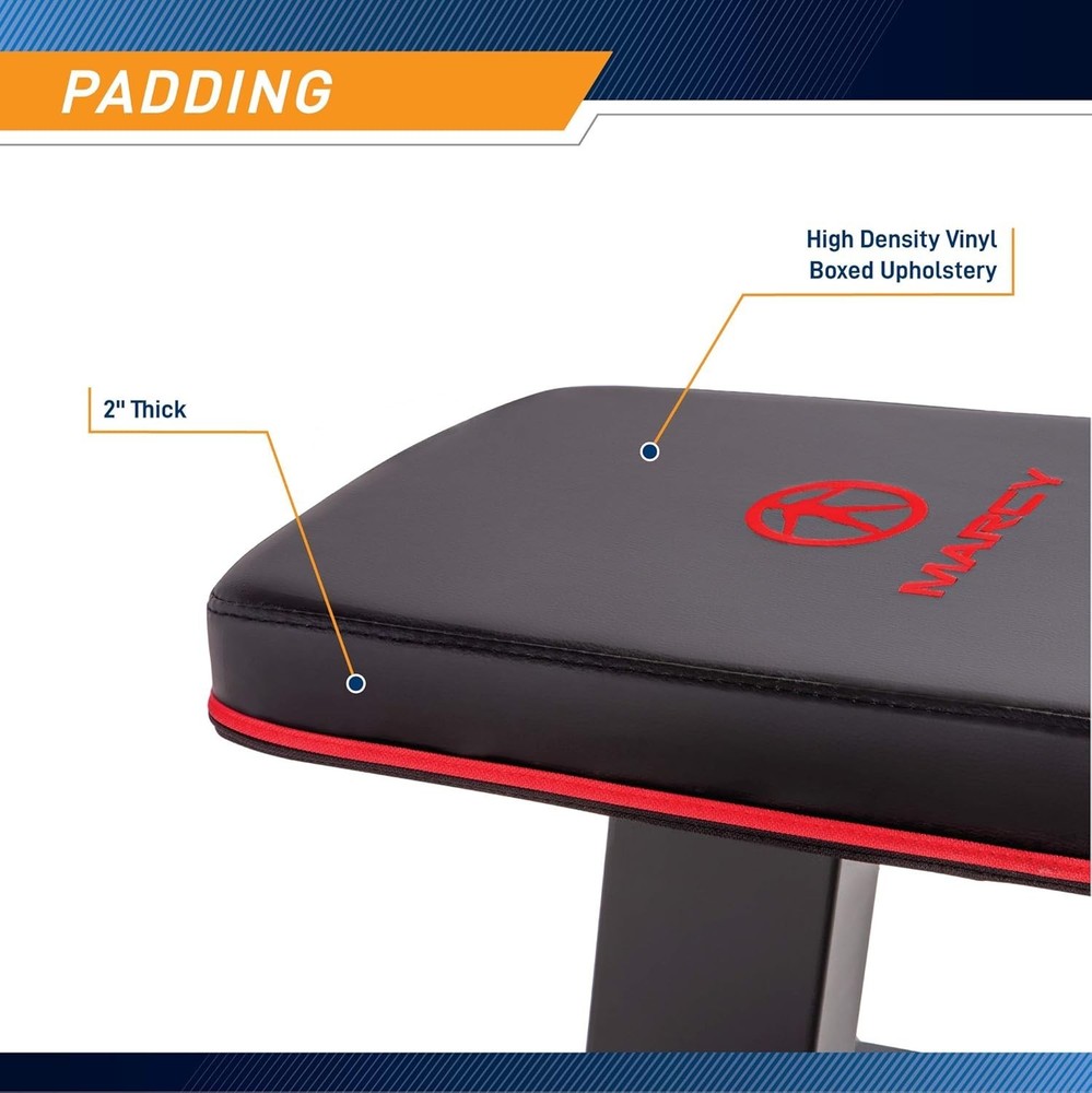 Space-Saving Low-Profile Weight Bench - 600 Lbs Max, Versatile for All Workouts