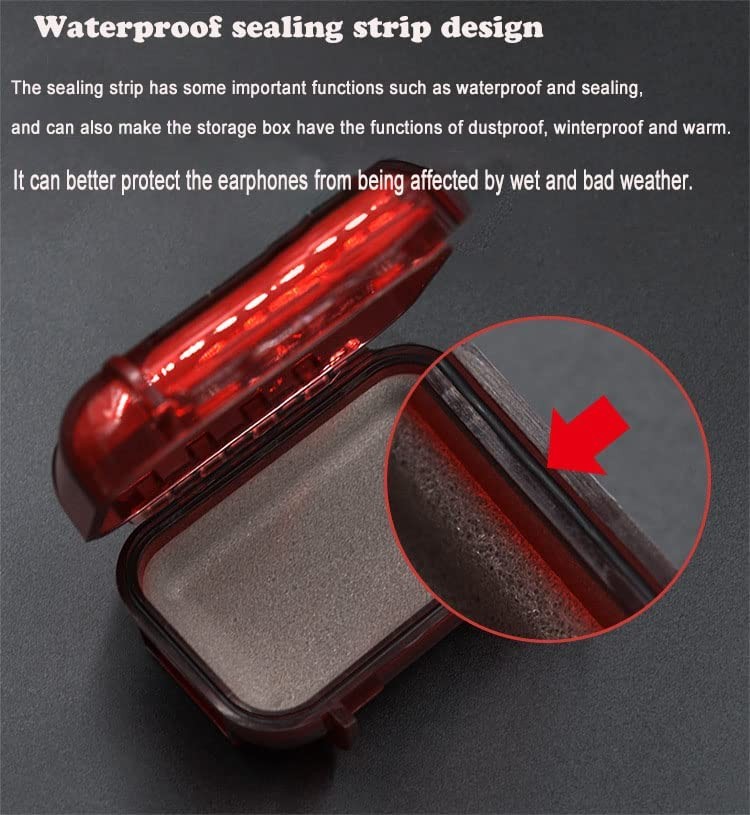 ABS Resin Hard Storage Box Multifunction Protective Case for Earphone, Red