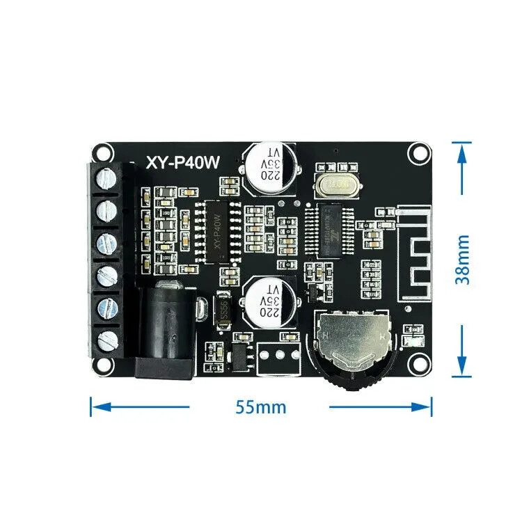 10-40W Stereo Bluetooth Power Amplifier Board 12/24V High Power Amplifier Module