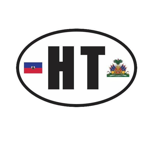 Haiti Oval Sticker Decal
