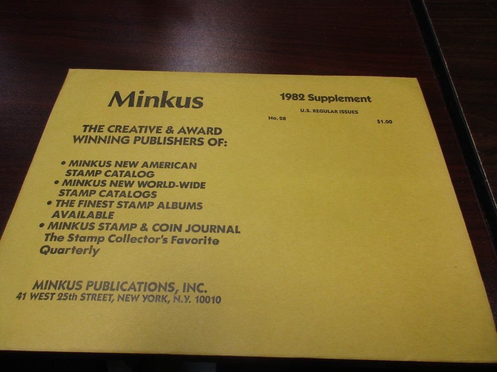 "MINKUS" 1982 SUPPLEMENT U.S. REGULAR ISSUES  #28  W/FREE SHIPPING!!!