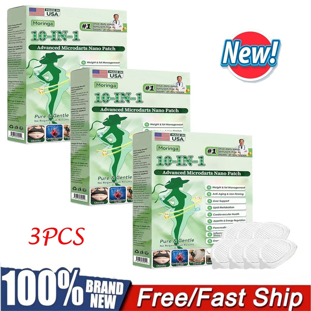 3Box Moringa 10-in-1 Advanced Microdarts Nano Patch - Slimming Microneedle Patch
