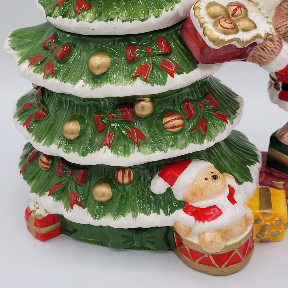 World Bazaar Inc. Teddy Bear Christmas Tea Pot With Bear Handle Tree