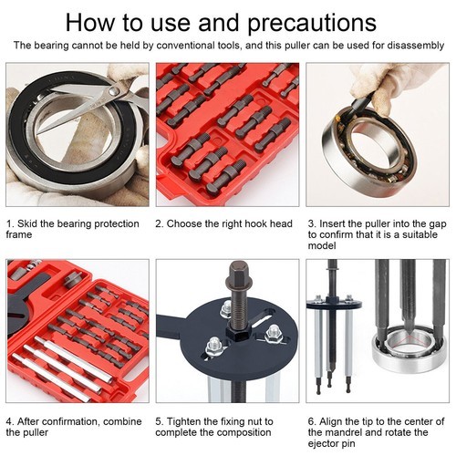 Bearing Disassembly Puller Inner Hole Puller Removal Tool Three-jaw Set NEW USA