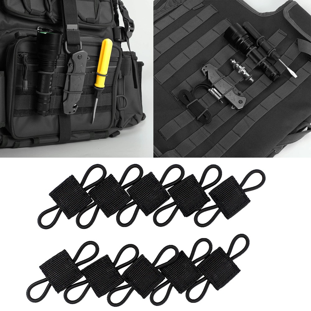 10pcs Tactical Molle Webbing Retainer Elastic Binding Buckle Small Tool Retainer
