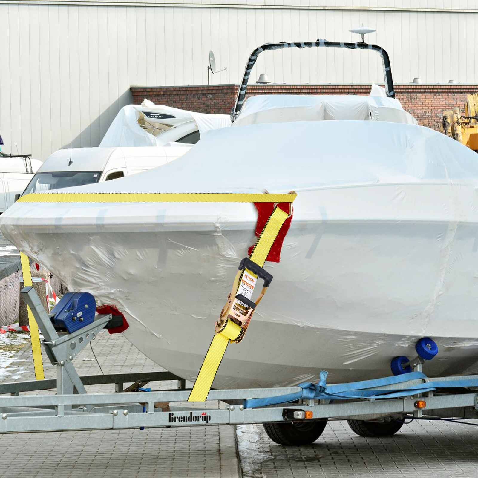 VEVOR 4 Pack Ratchet Tie Down Straps 10000 lbs 2" x 27' Heavy Duty Double J Hook