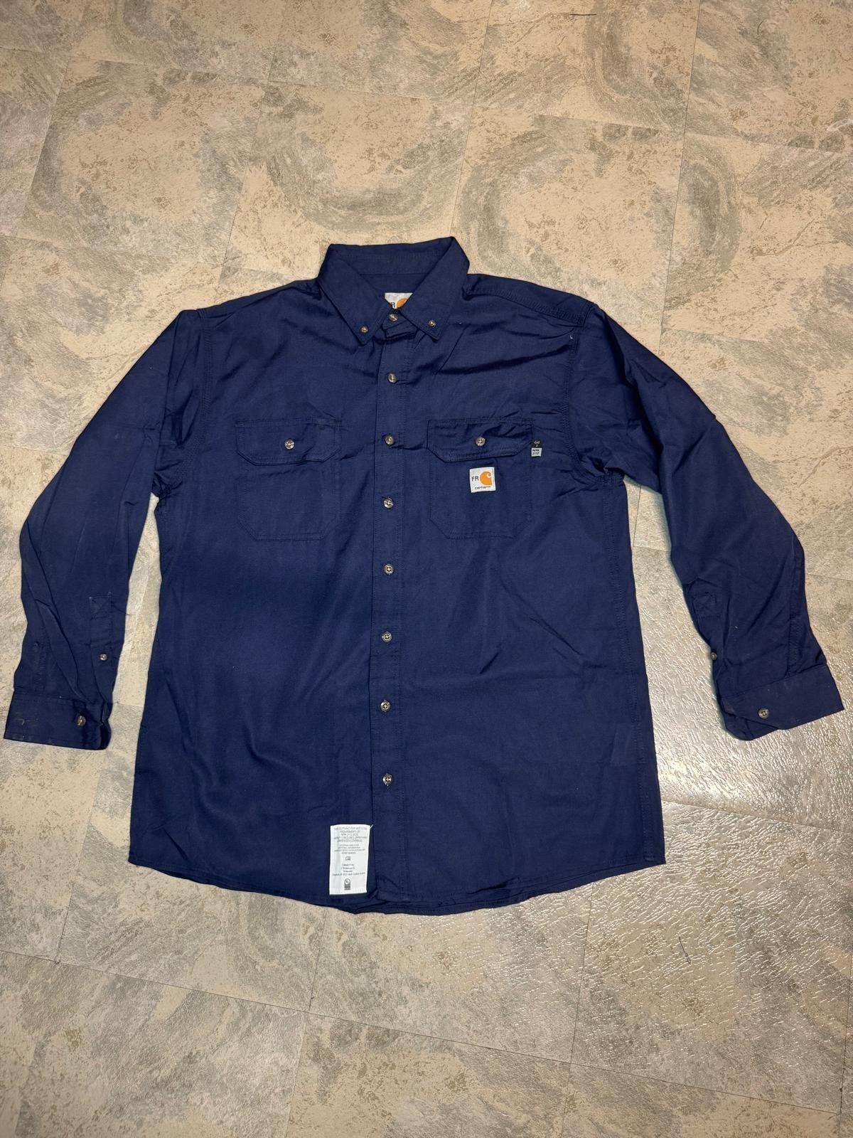 New Carhartt FR Flame Resistant Navy Blue Shirt  CAT2 NFPA