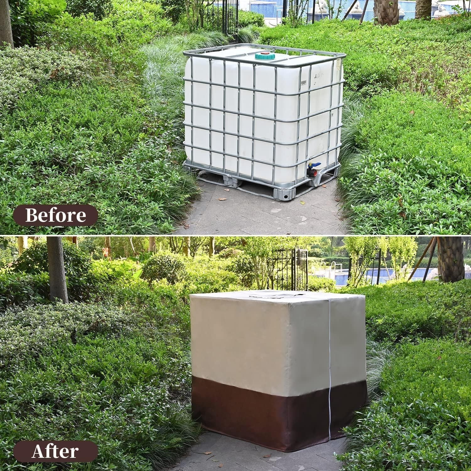 Convenient Zipper IBC Tote Protective Cover