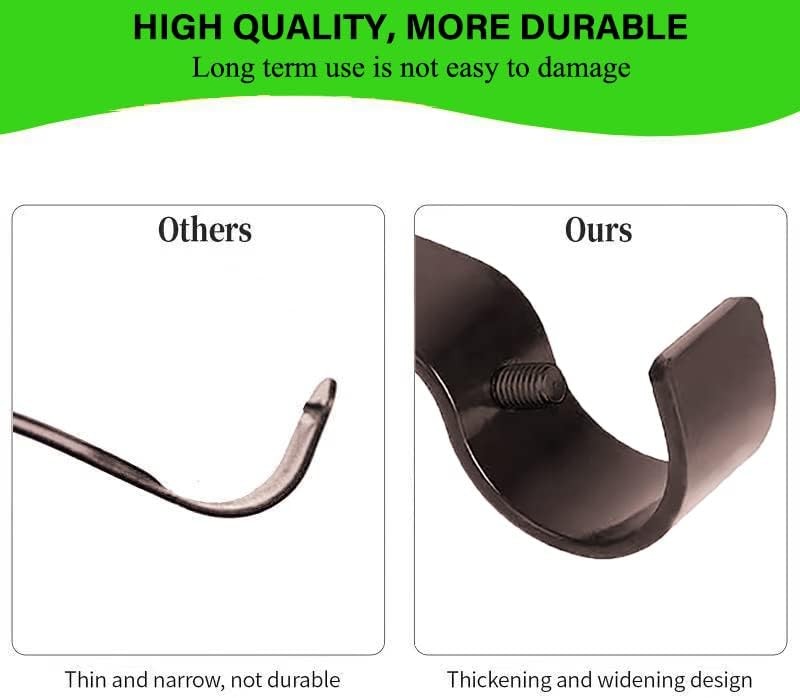 Curtain Rod Brackets for Adjustable, 2 Pack Premium Bracket Brown