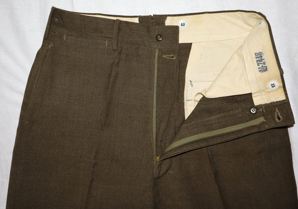 ORIGINAL POST WWII 1952 DATED WOOL FIELD TROUSERS