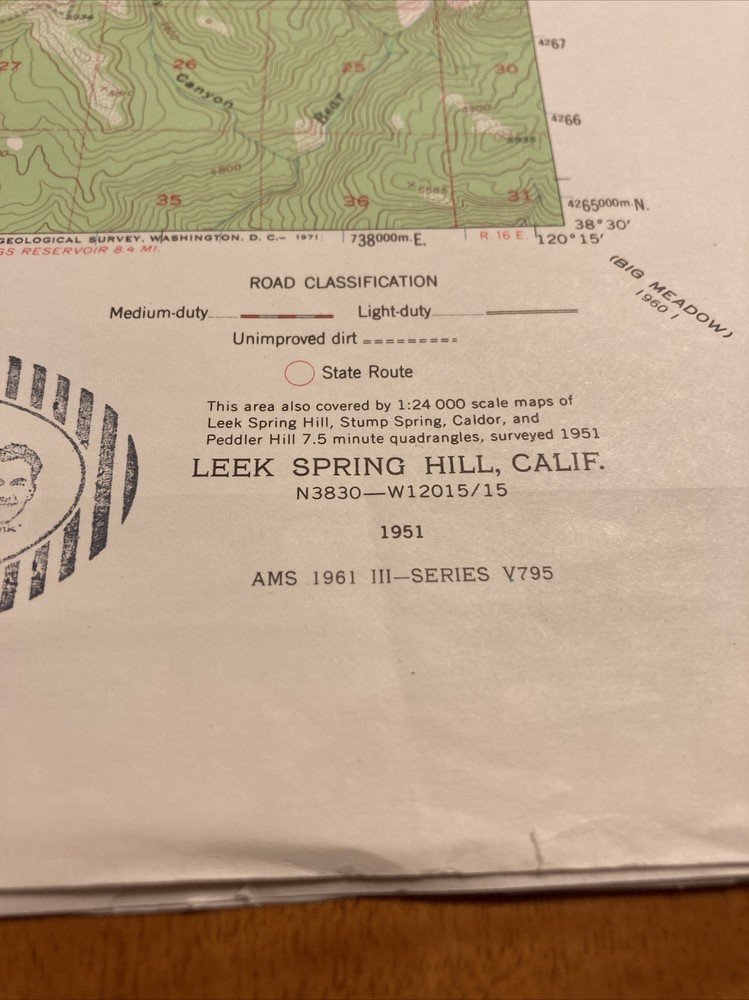 USGS Topographic Map: Leek Spring Hill CA, 1951
