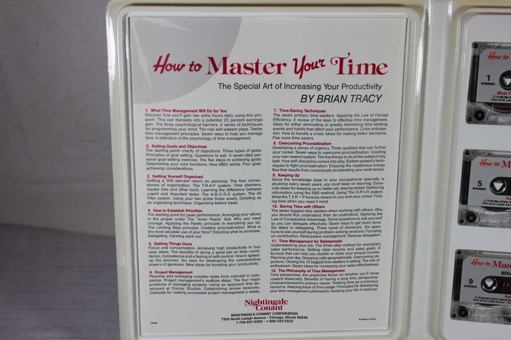How to Master Your Time 6-Cassette Home Study Course ~ Brian Tracy