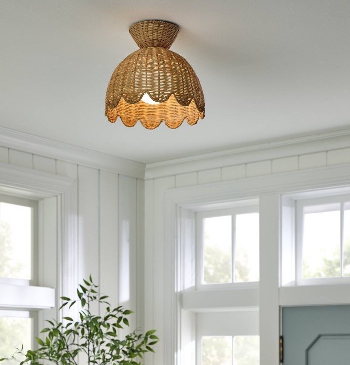 Woven Flush Mount Ceiling Light - Threshold designed with Studio McGee
