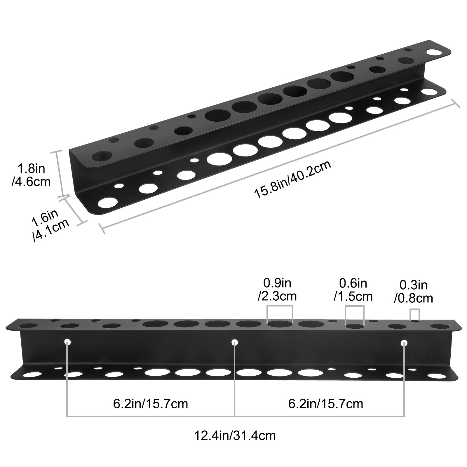 Tool Rail Rack Holder Screwdriver Organizer Wall Mount Hanger Shelf for Garage