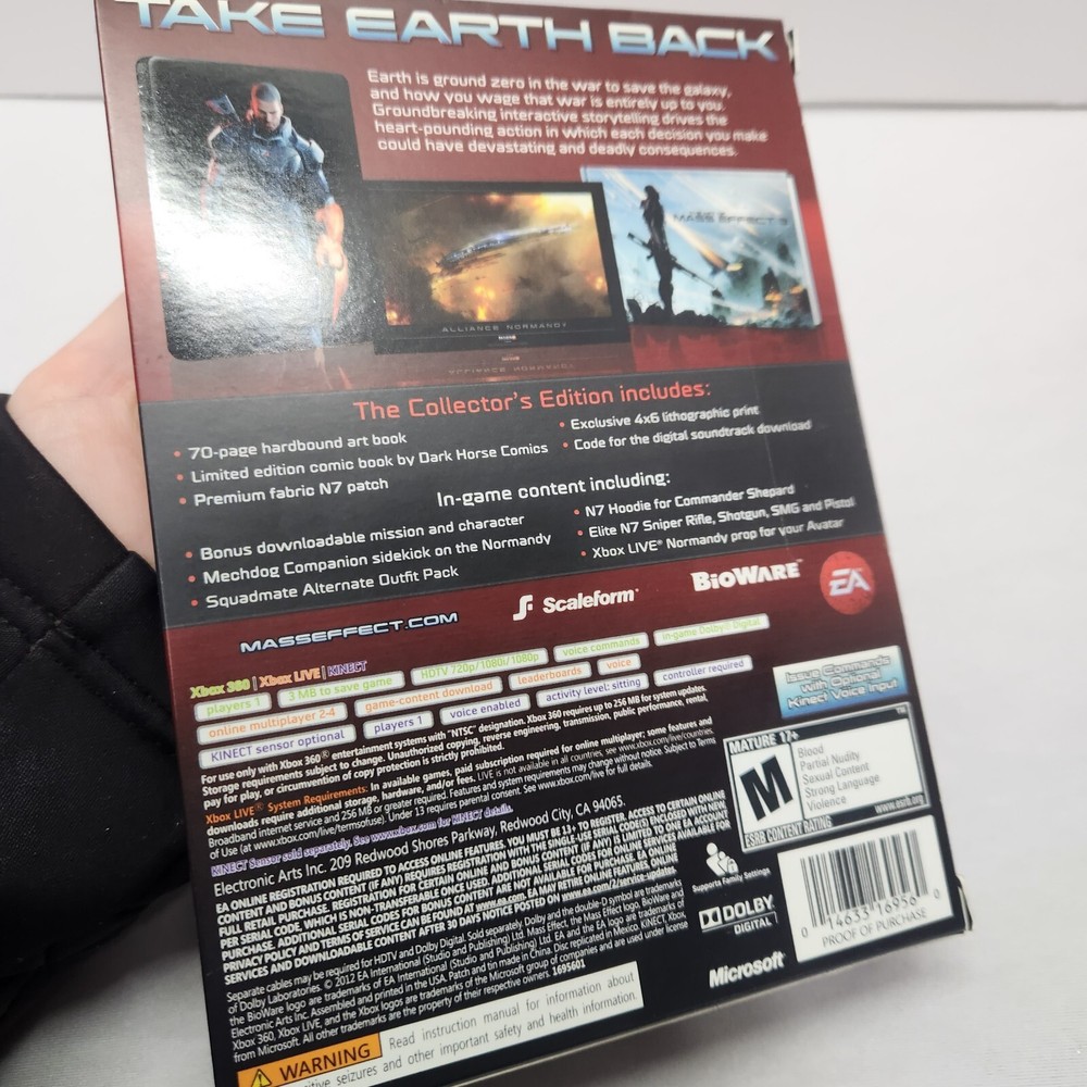 Microsoft Xbox 360 Kinect Sensor Bar with 1 Game Bundle Mass Effect 3 Steelbook