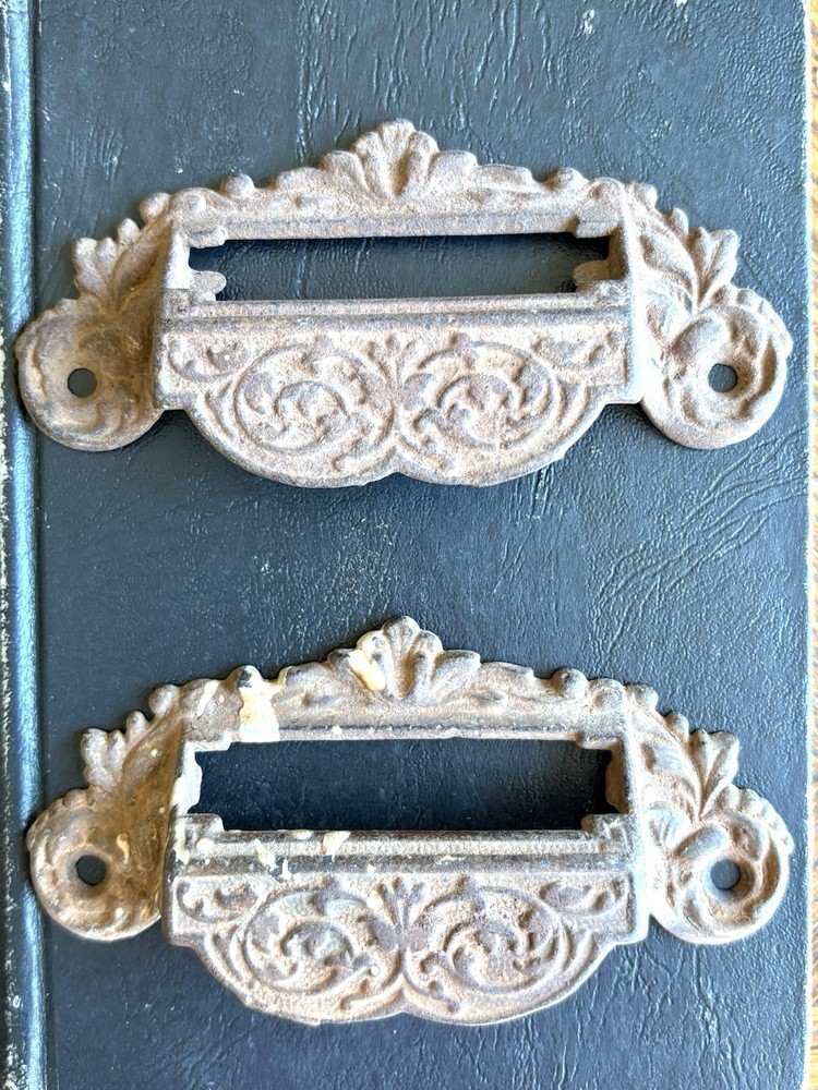 Antique Cast Iron Drawer Pulls Set of 2