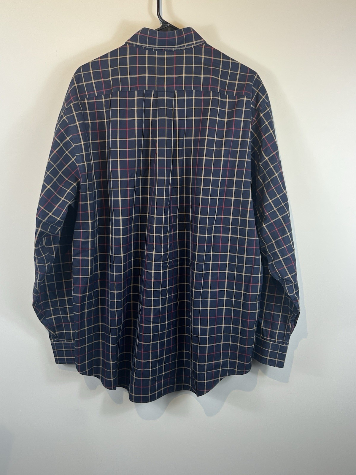 Brooks Brothers Men's Button-Up Dress Shirt Large Navy Check