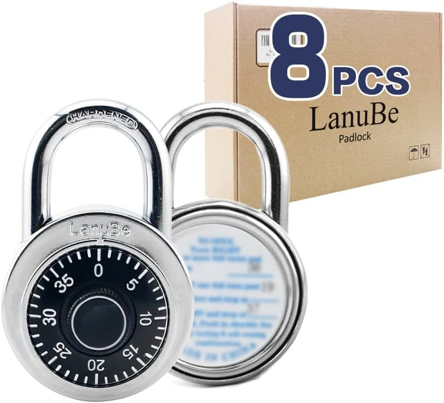 Lock Standard Dial Combination Lock, 2 In. Wide, with Different Combinations, Bl